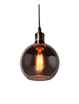 lampadario vintage industriale in vetro a sfera