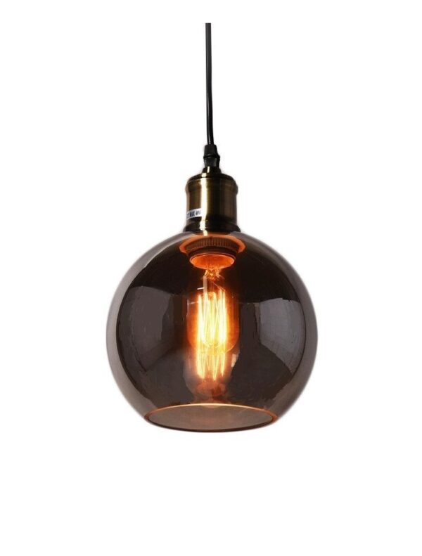 Lampada Sospesa A Forma Di Globo Fabbricata In Metallo Con Finitura Grigio Talpa Crab Tosel