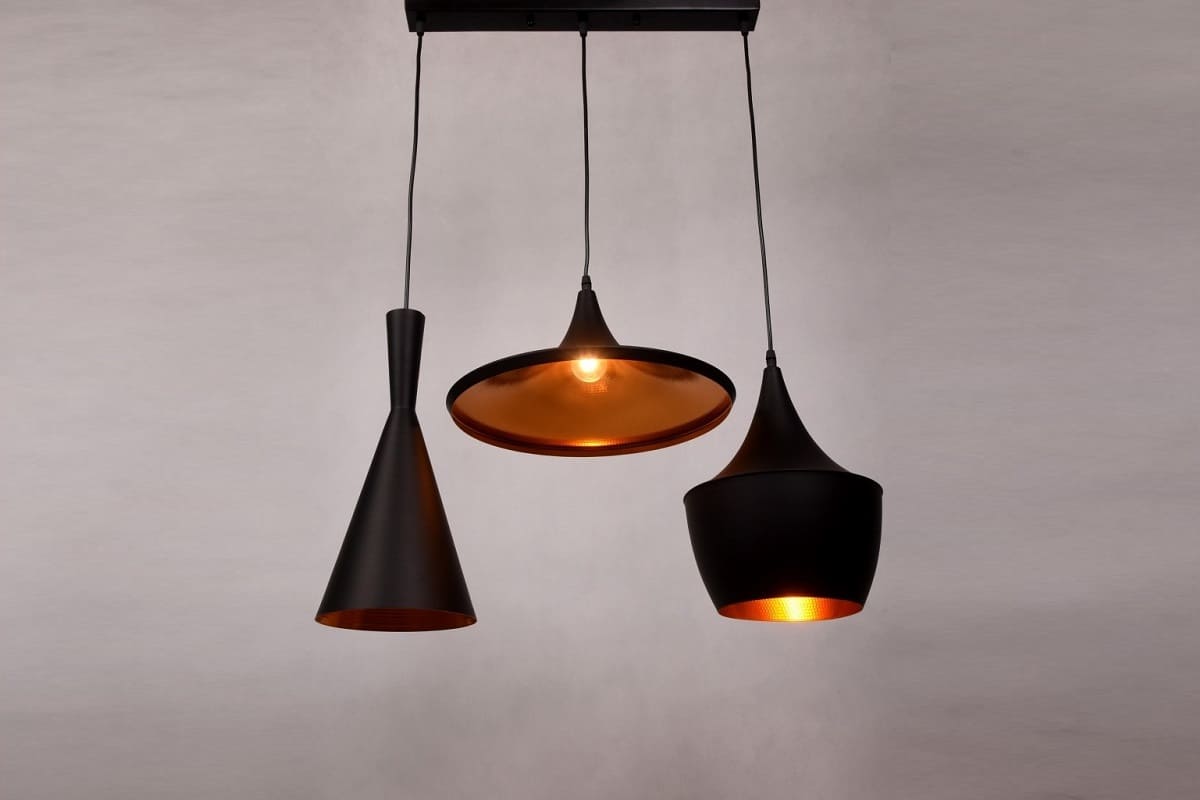 Lampadario A Sospensione UNILUX Leddy Con Regolatore Touch, LED 30W 3000 Lumen, Altezza 180 Cm, Nero