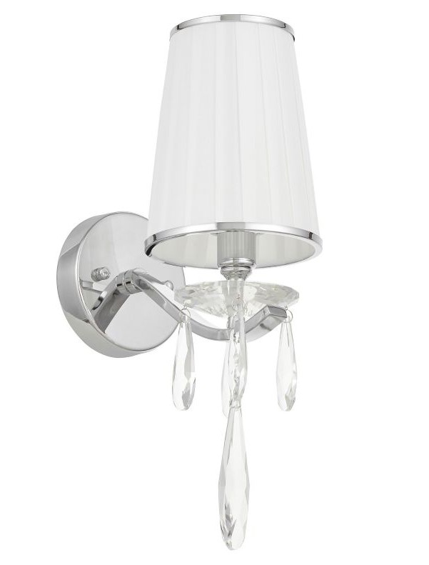 applique a parete cristalli paralume tessuto bianco