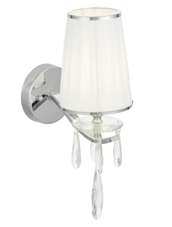 applique a parete cristalli paralume tessuto bianco