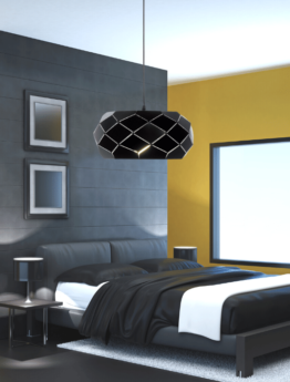 lampada moderna stanza letto metallo nero opaco design particolare