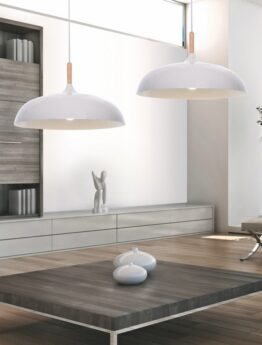 lampada a sospensione in stile colore bianco per cucina