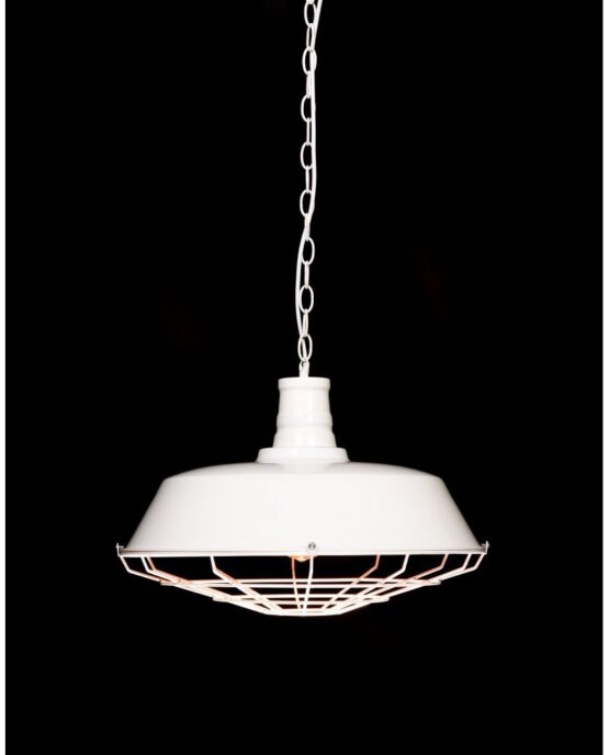 lampada in stile industriale per illuminazione vintage bianca