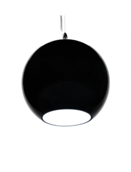 lampada a sospensione nera paralume sferico