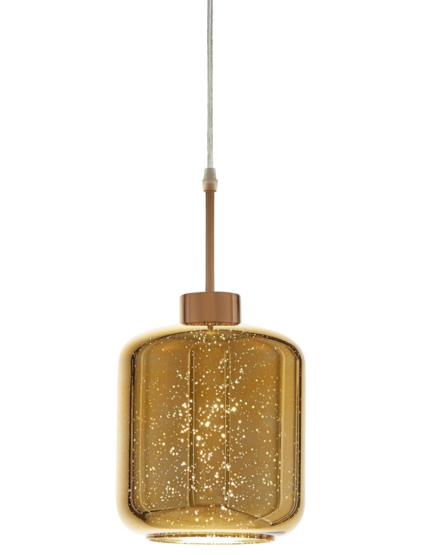 lampada a sospensione oro design a forma di barattolo