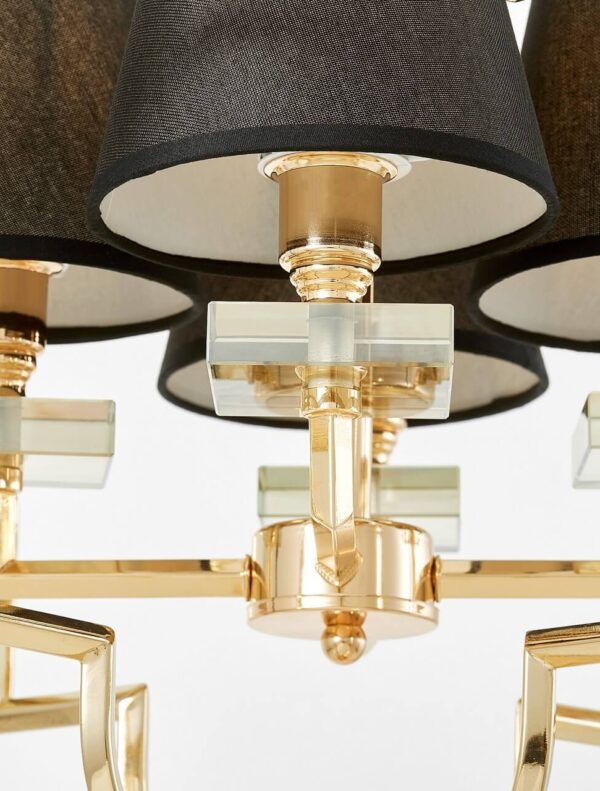 lampadario a sospensione cristallo nero oro LDP 8020-4 (GD+BK)