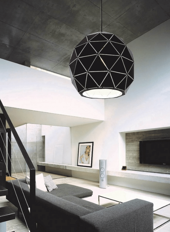 lampadario geometrico salotto