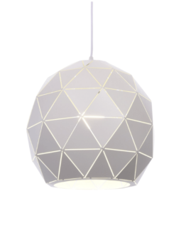 lampadario metallo bianco forma sfera moderna