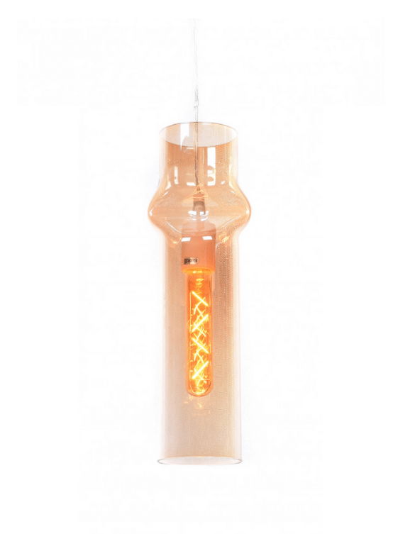 lampadario moderno vetro ambra a sospensione