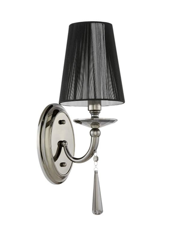 applique classica con cristalli paralume nero