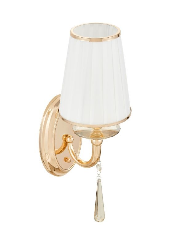 applique classica paralume tessuto bianco oro