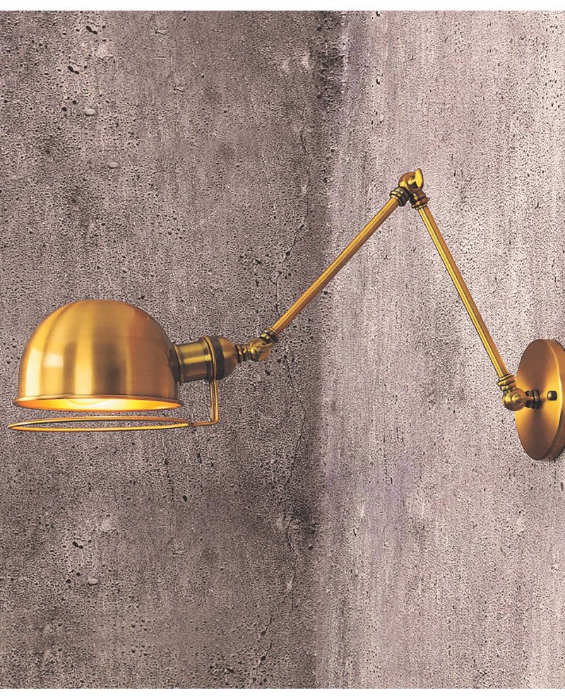 lampada a muro per ufficio con braccio allungabile stile vintage industriale