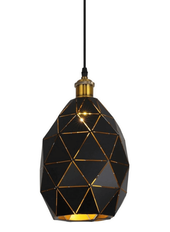 lampada a sospensione moderna nera con porta lampada otton