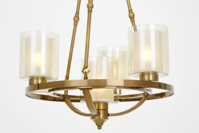 lampadario camera da letto ottone paralumi vetro santini