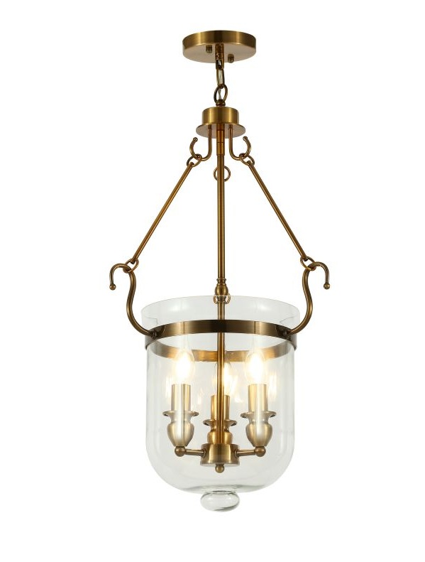 lampadario ottone e vetro leo