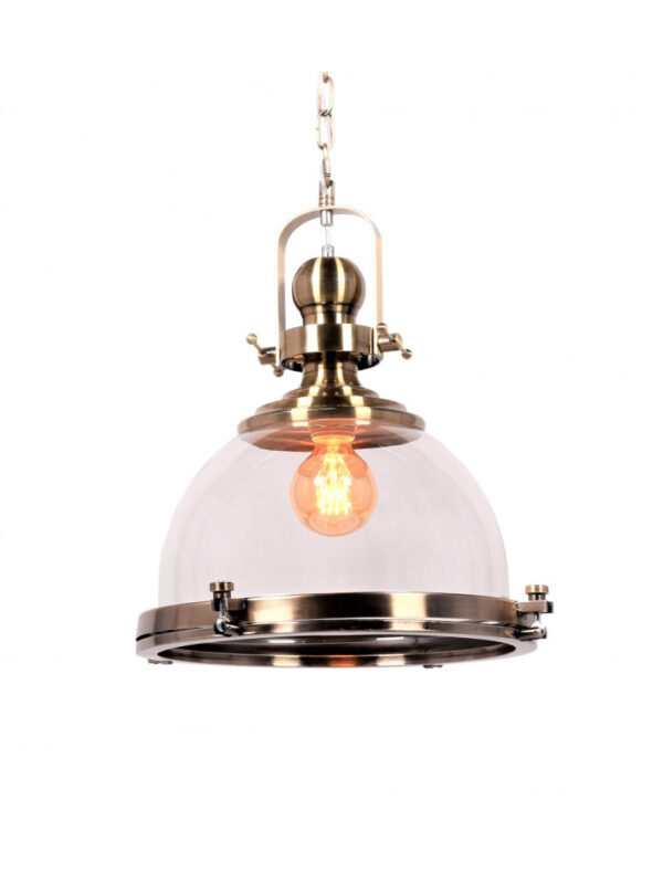 Lampadario a sospensione stile industriale Falco Ottone