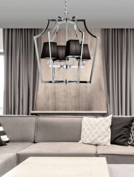 lampadario elegante cromato da soggiorno
