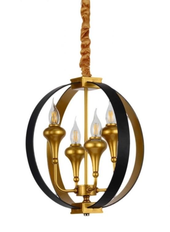 lampadario oro nero 4 luci classico moderno
