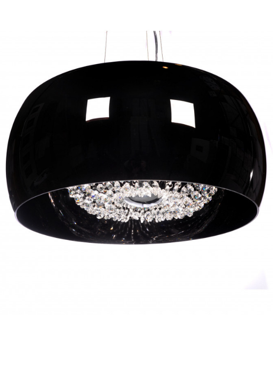 lampadario paralume 50 cm colore nero in vetro