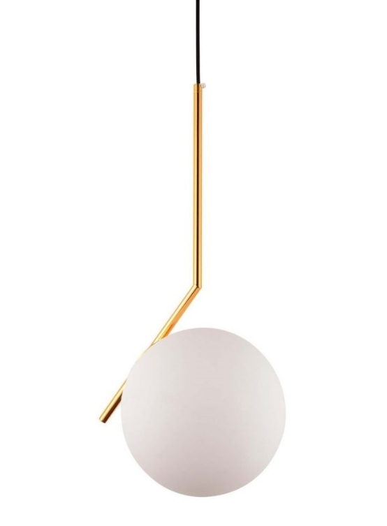 lampada palla bianca struttura oro tipo IC S1 di FLOS FLOS