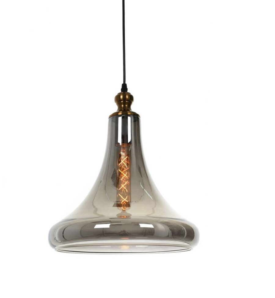 Lampade vintage forma di campana vetro ottone