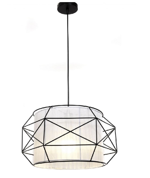 lampada scandinava bianca con struttura metallo