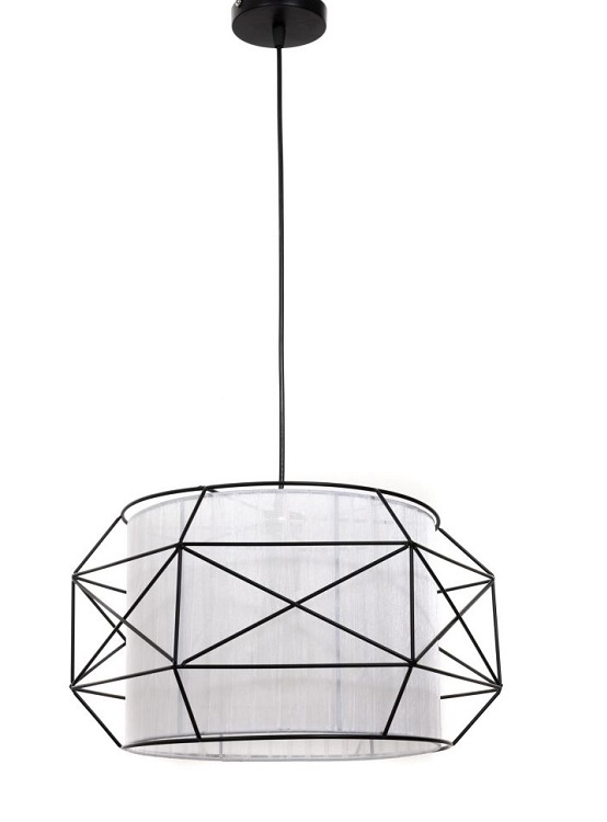 lampada a sospensione scandinava con struttura in metallo