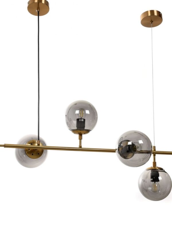 lampada a sospensione vintage sfere vetro e barra