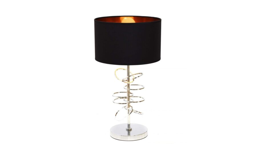 lampada tavolo design cromata e nera