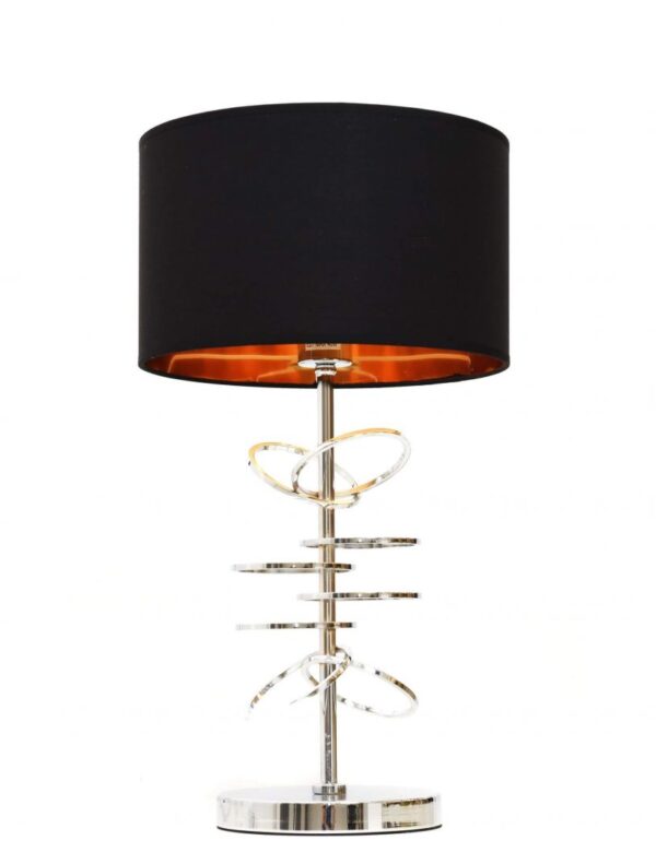 lampada tavolo moderna cromata e nera