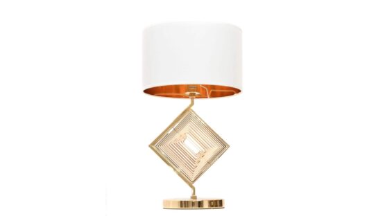 lampada da tavolo elegante classica con paralume bianco