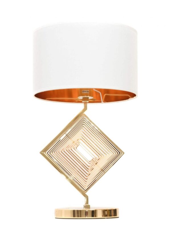 lampada da tavolo elegante classica con paralume bianco