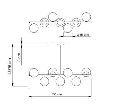 dimensioni della lampada soffitto fredica w7