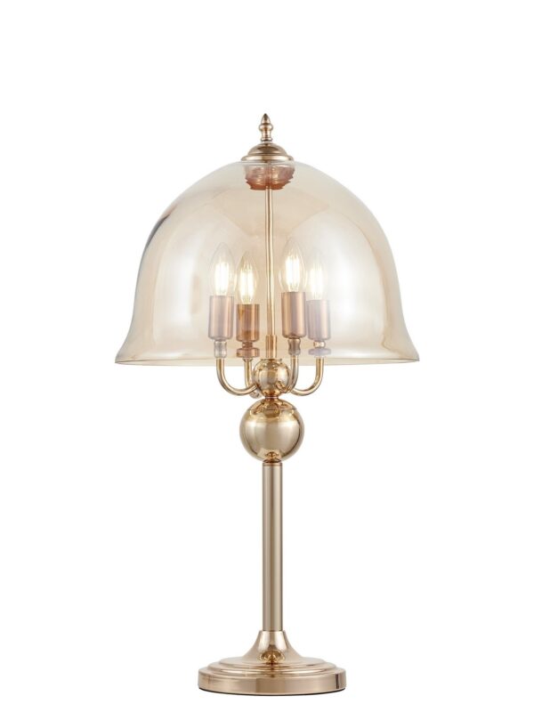lampada da tavolo vetro paralume campana color ambra
