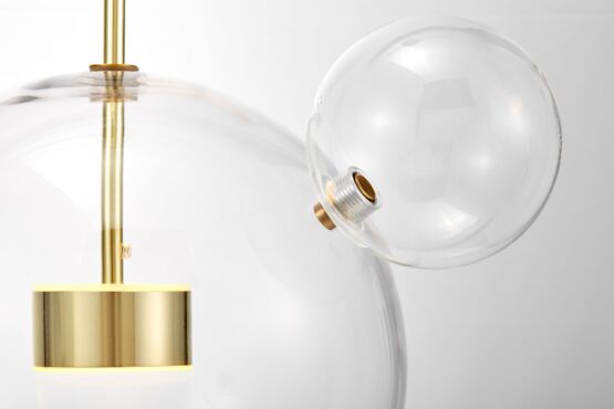lampadario sfere vetro trasparente LED