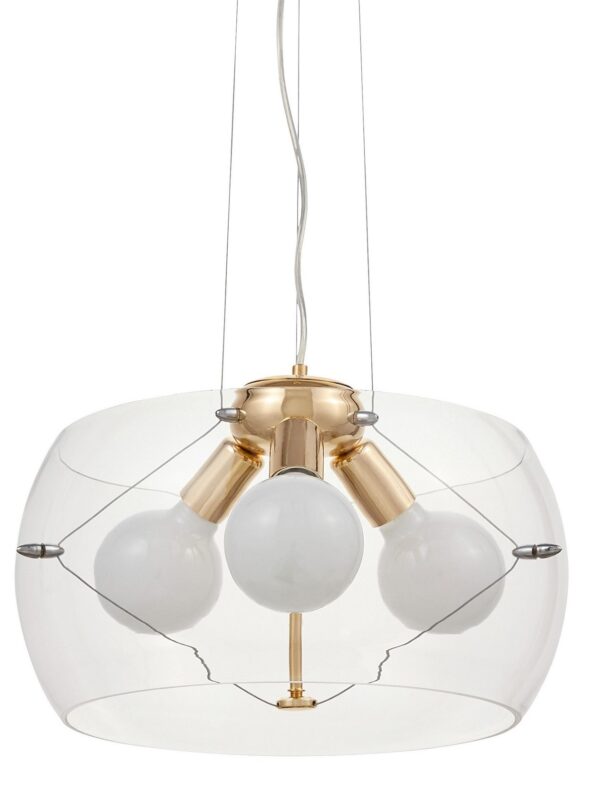 lampadario moderno vetro trasparente forma sferica globo