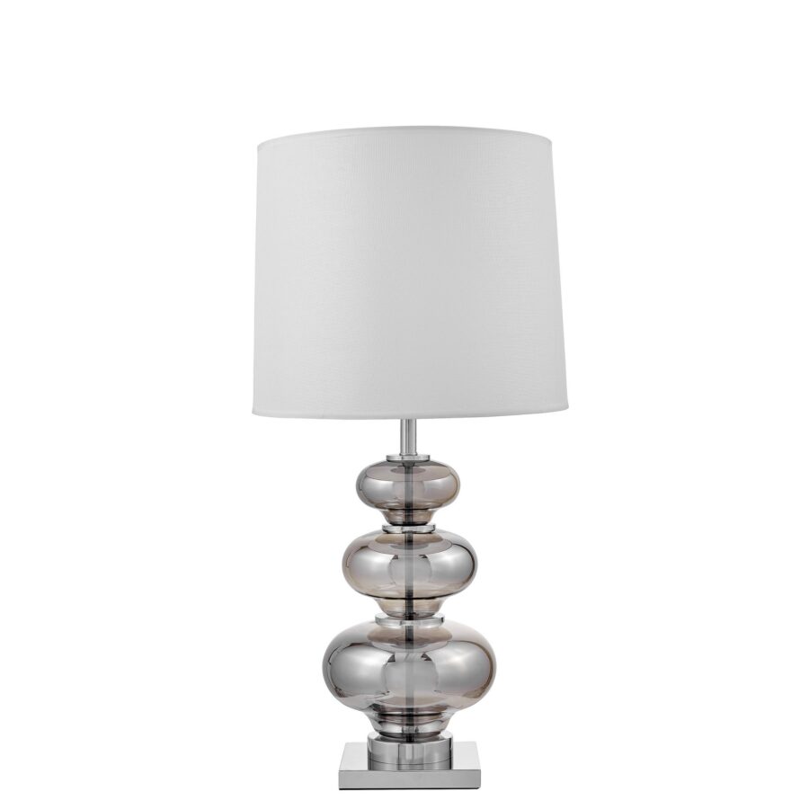 lampade comodino bianche moderne struttura vetro cromato di design