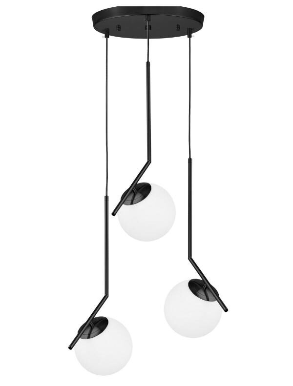 lampadari moderni tre luci sferiche struttura enra