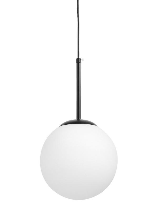 lampade a sospensione sfera bianca vetro struttura nera fredica d20