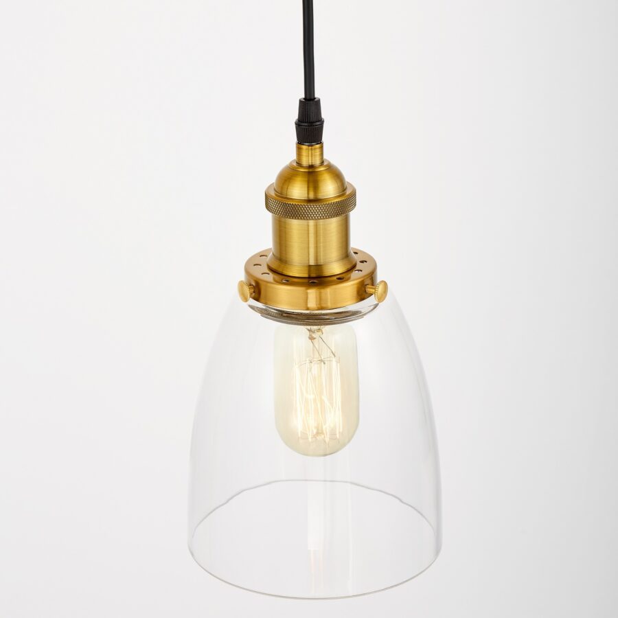 lampada a sospensione industriale paralume a bicchiere ottone fabi w1