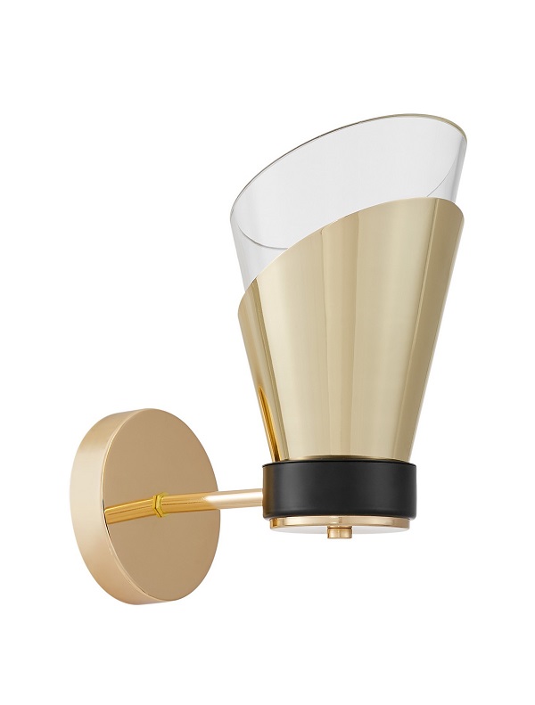 lampada da parete a bicchiere oro moderna FABRO W1
