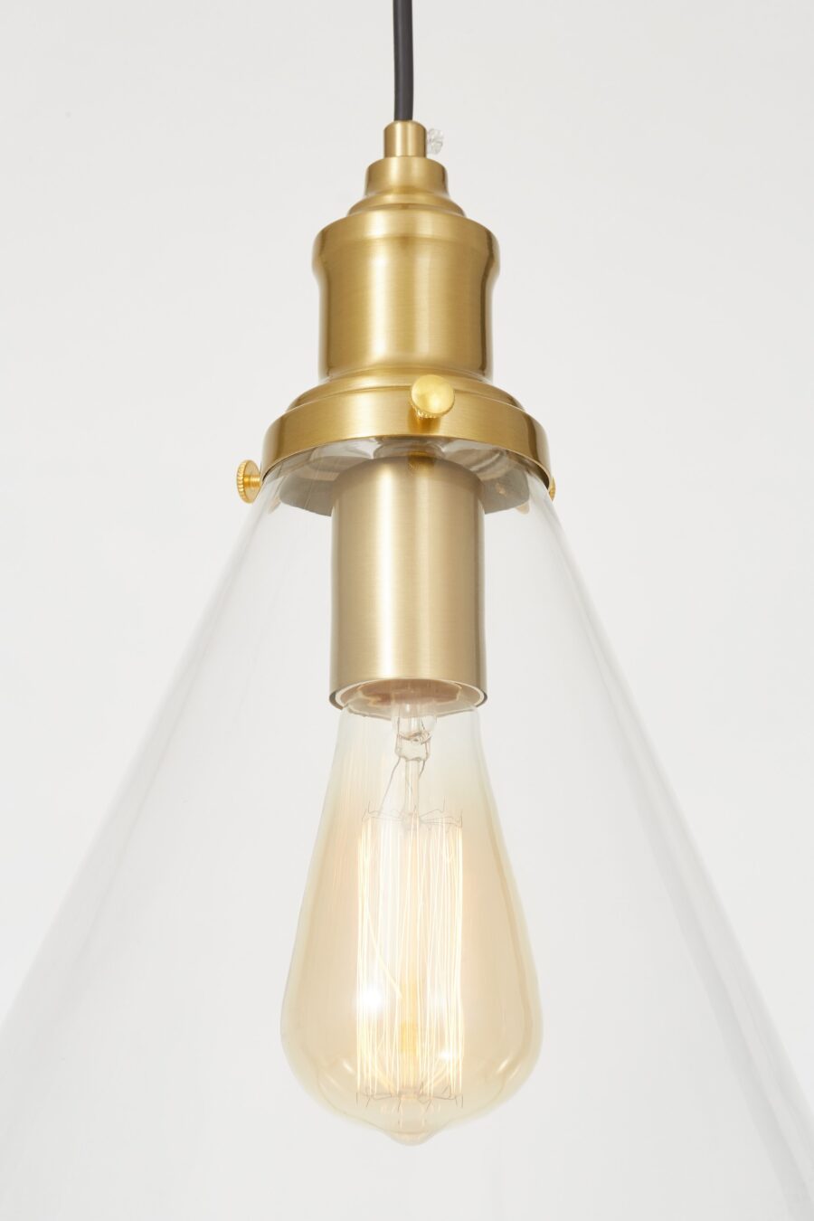 Lampada moderna a sospensione a coppa in vetro bordo ottone FEROLI