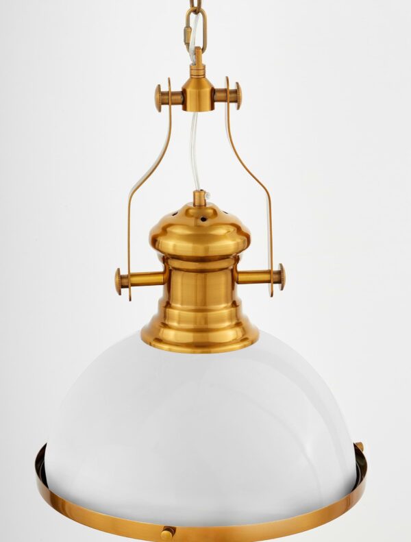 Lampada a sospensione bianco ottone industrial vintage ETTORE