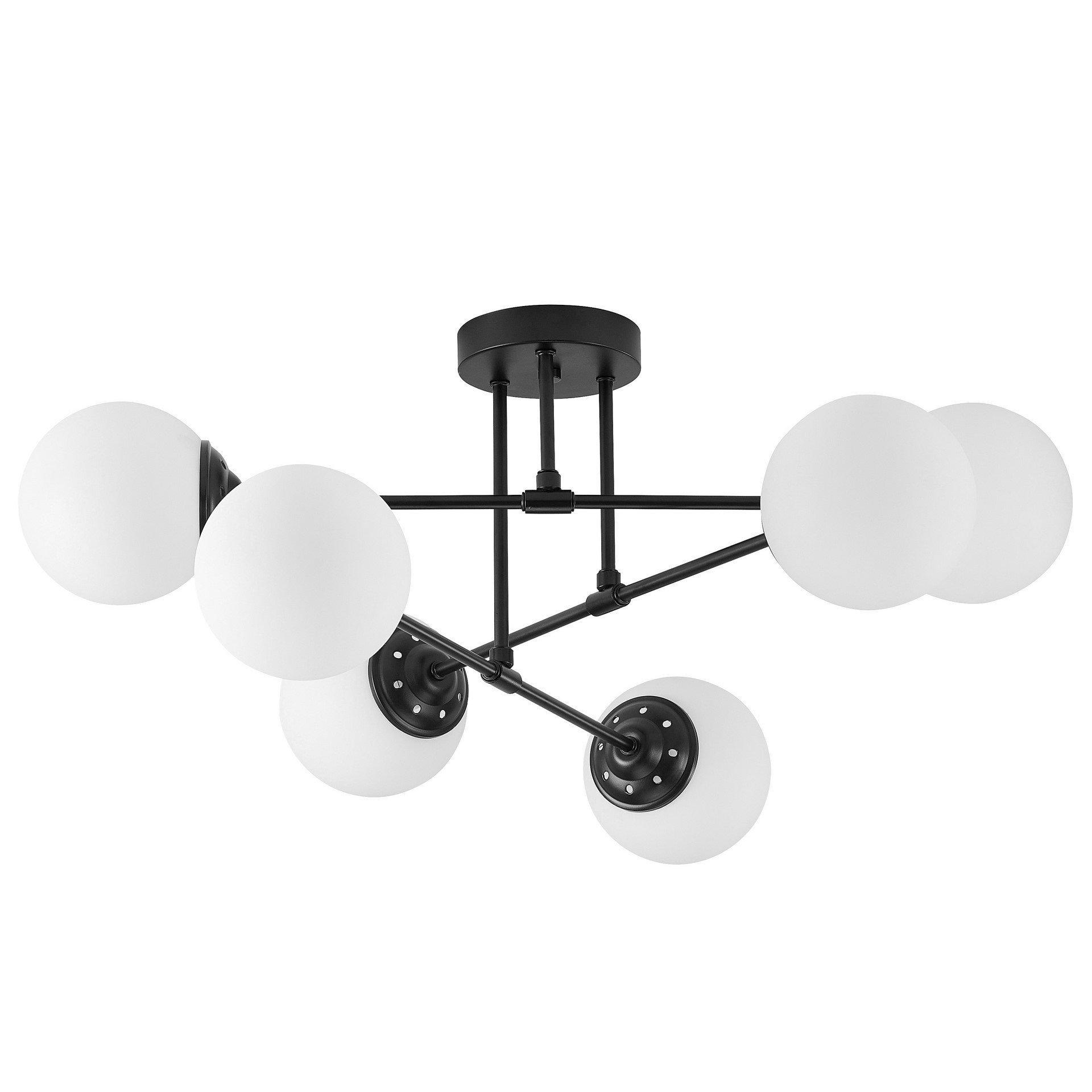 Plafoniera a sfera moderna nera 6 punti luce FINO W6
