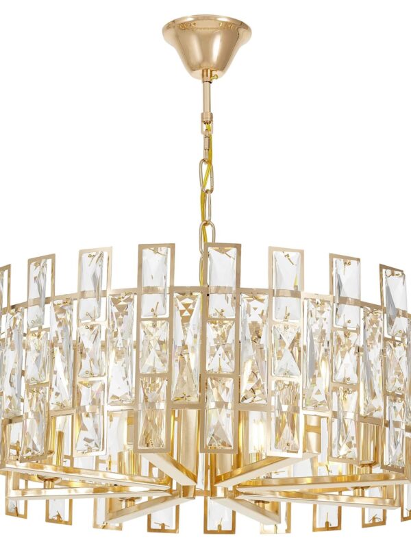 Lampadario a sospensione cristalli a baguette oro FIORINA D60