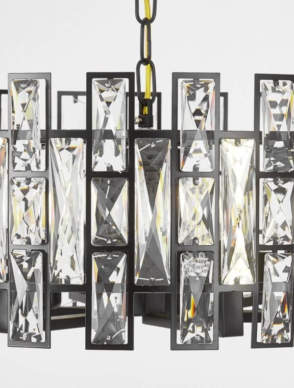 Lampadario a sospensione moderno in cristallo nero moderno FIORINA D50