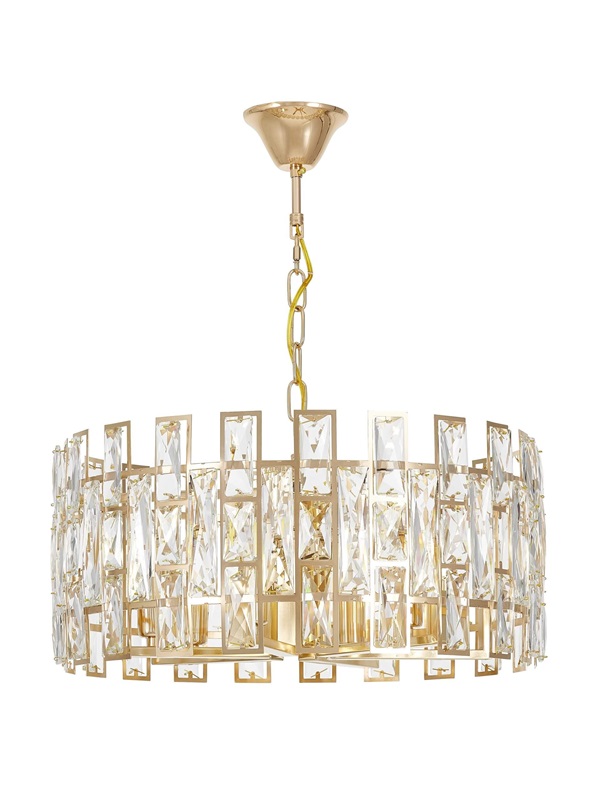 Lampadario cristalli a baguette oro FIORINA D60