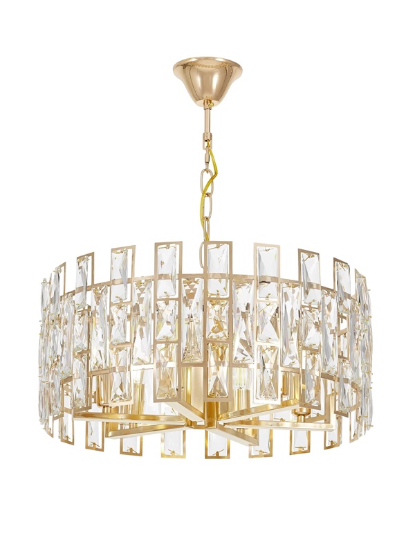 Lampadario dorato cristallo FIORINA D50