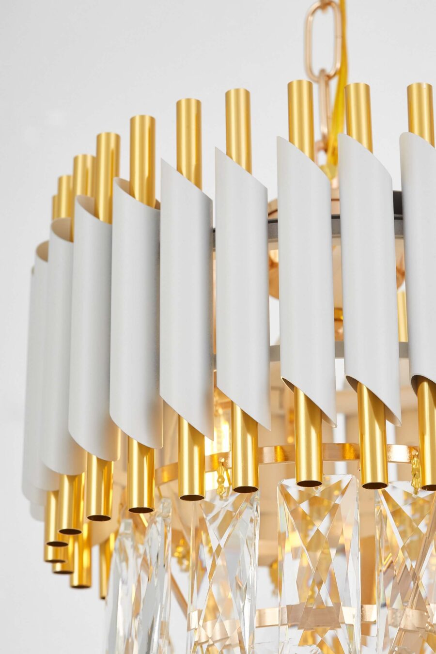Lampadario moderno con cristalli bianco e oro MAZINI W25
